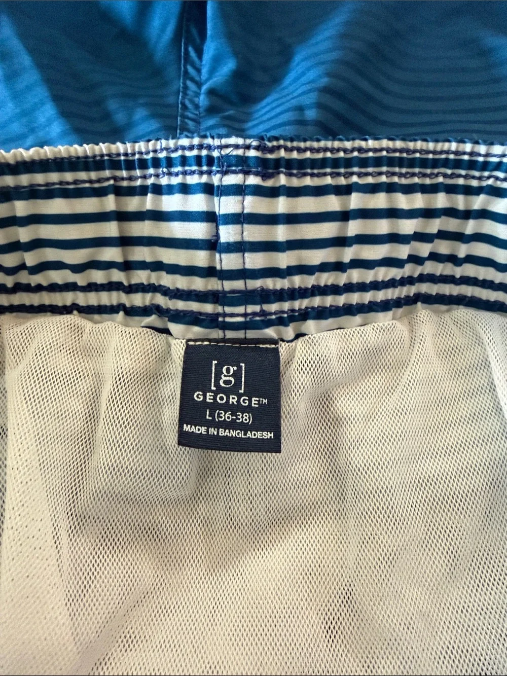 George Blue Gradient Striped Swim Trunks